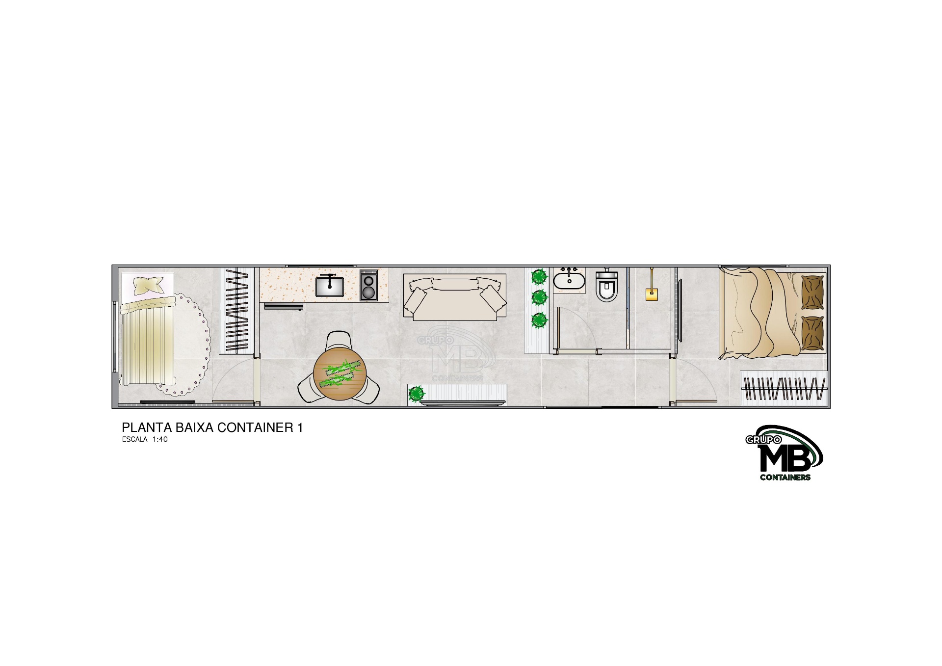 Shipping container floor plan 1